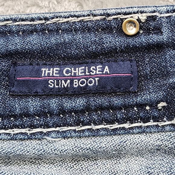 Vigoss Jeans Womens 22/33L Blue The Chelsea Low Rise Slim Boot Cut Stretch Denim - Picture 9 of 16